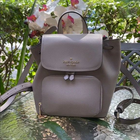 kate spade | Bags | Kate Spade Grey Darcy Flap Mini Backpack  display picture 1